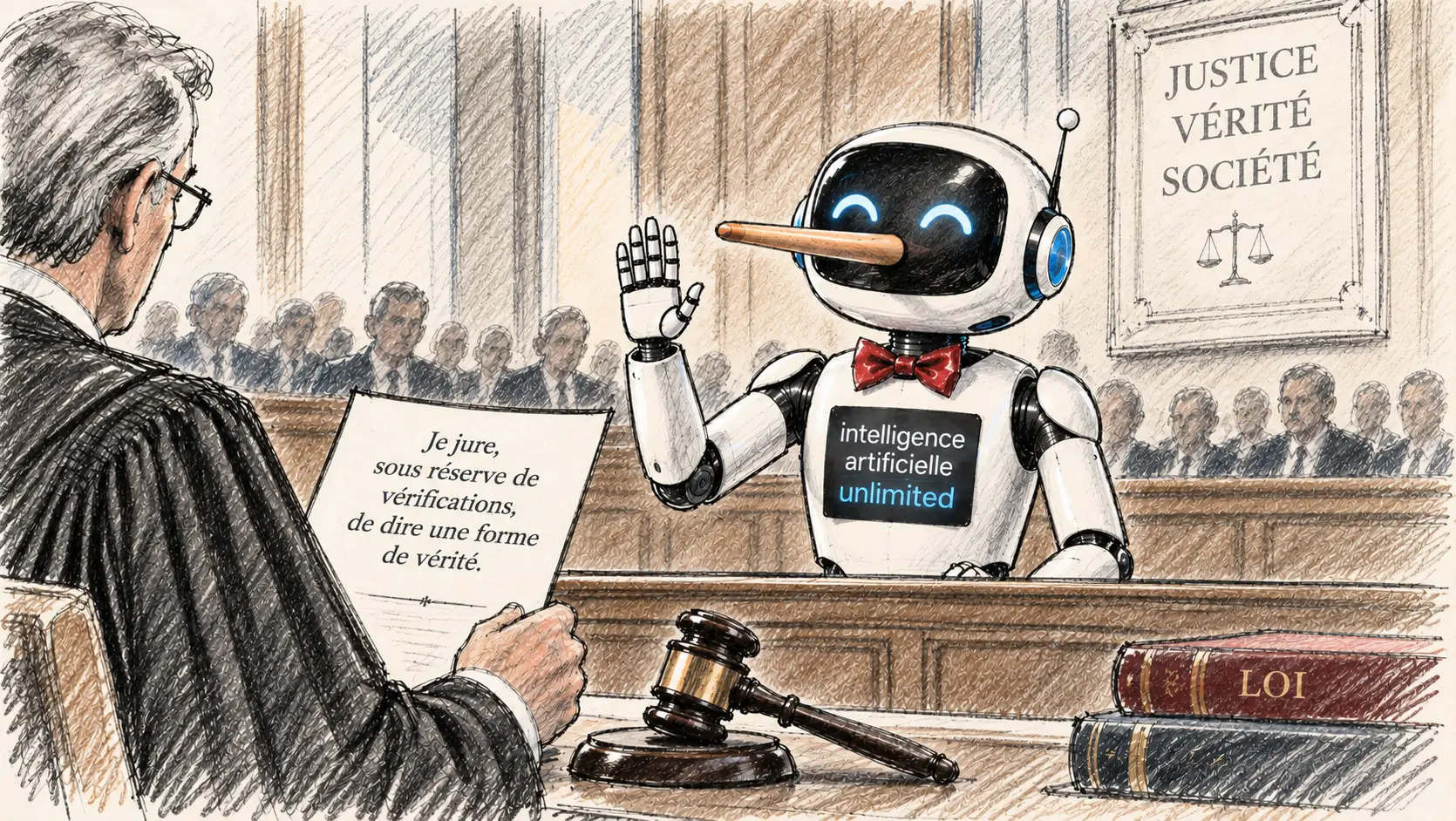 Robot à la barre face à un juge : l'intelligence artificielle peut-elle mentir ?