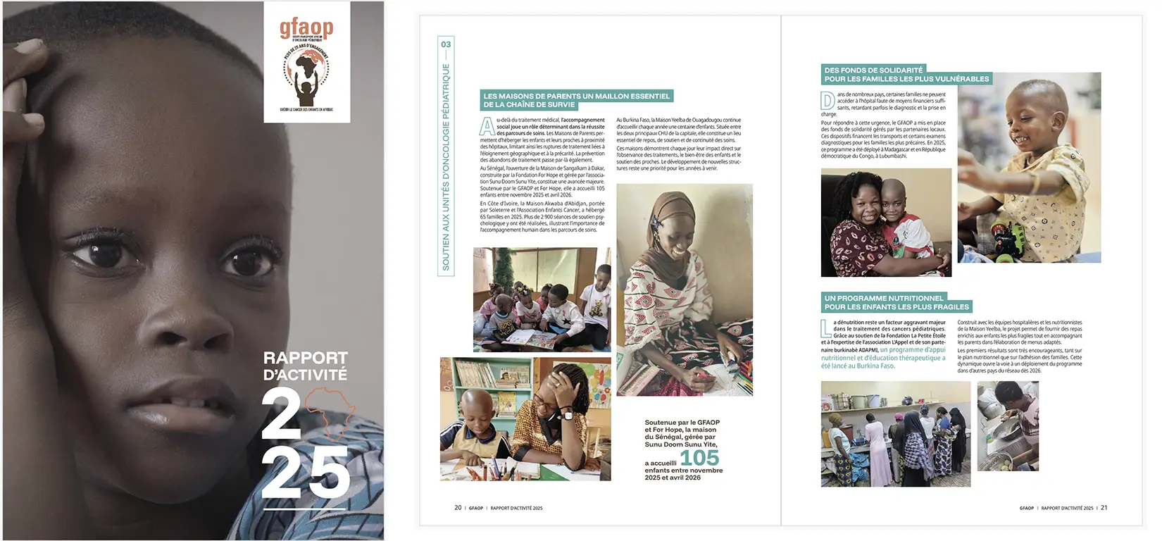 Rapport d'activité 2025 du Groupe Francophone Africain d'Oncologie Pédiatrique, réalisé par Spiraltis
