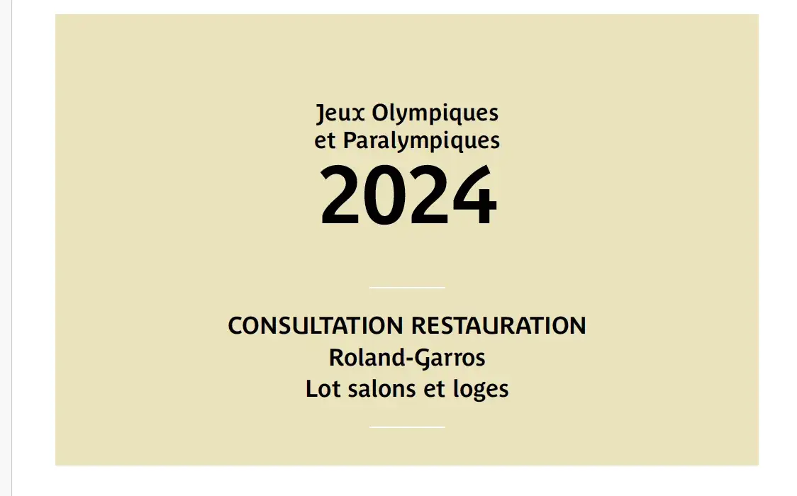 Consultation restauration Jeux Olympiques et Paralympiques 2024